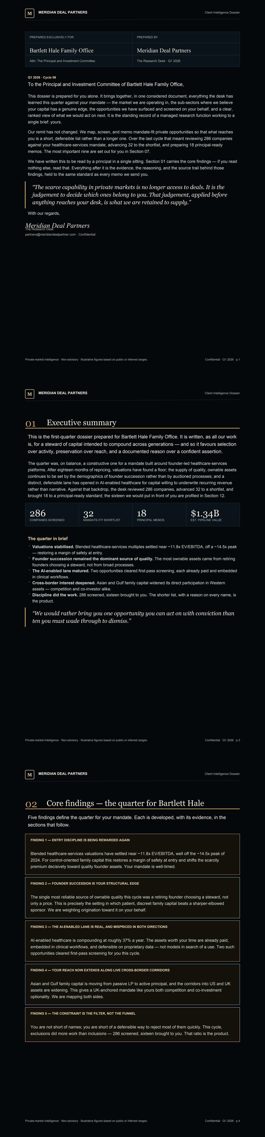 Meridian client dossier preview